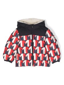 Moncler Enfant Eddie monogram-pattern padded coat - Bleu