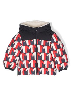 Moncler Enfant doudoune Eddie à motif monogrammé - Bleu