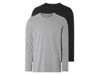 LIVERGY 2 heren shirts met lange mouwen (M, Zwart/grijs) LIVERGY 2 heren shirts met lange mouwen (M, Zwart/grijs)