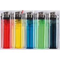 Wegwerp aanstekers - 5x - gekleurd - kunststof/metaal - 8 cm - vuur