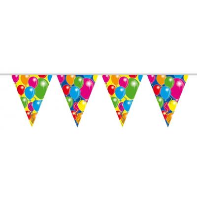 Vlaggenlijn met ballonnen print - verjaardag - 10 meter - plastic - feestelijk