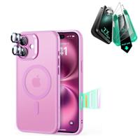 iPhone 16 Classic Hybrid Magnetic Case (Camera Control) & Screen Protection Bundle - Frosted Pink