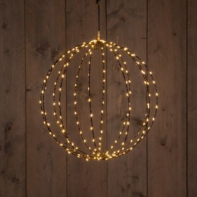 Metal 50Cm 3D Ball Black With 216Led Classic Warm/Copper Wir - Annas collection