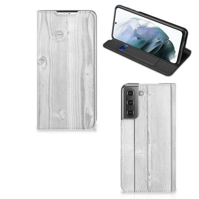 Samsung Galaxy S21 FE Book | Wallet Case | White Wood