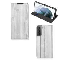 Samsung Galaxy S21 FE Book | Wallet Case | White Wood