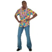 Gele Hawaii blouse voor volwassenen - thumbnail
