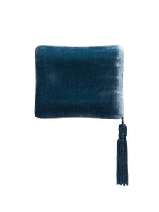 Sophie Bille Brahe pochette texturée à détail de pompon - Bleu