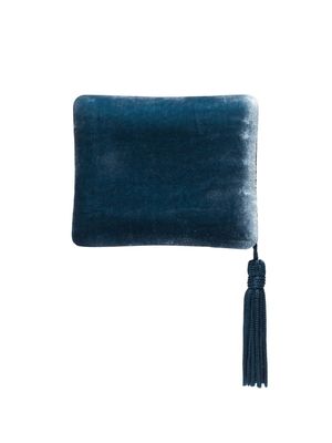 Sophie Bille Brahe pochette texturée à détail de pompon - Bleu