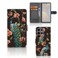 Samsung Galaxy S25 Ultra | Telefoonhoesje | Met pasjeshouder | Pauw met Bloemen