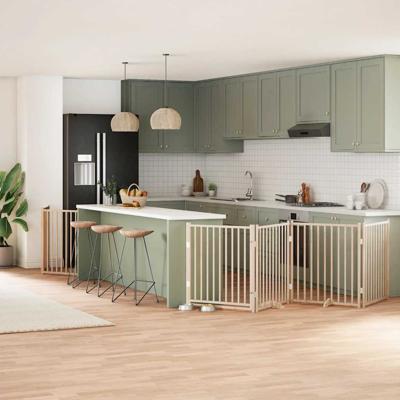 Hondenhek inklapbaar met deur 12 panelen 960 cm populierenhout