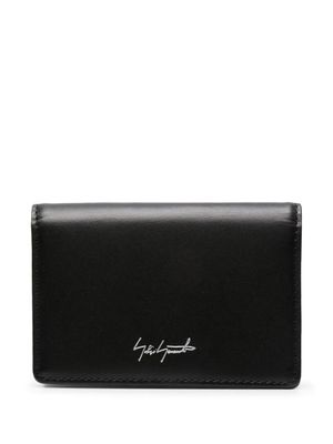 Discord Yohji Yamamoto portefeuille en cuir à logo imprimé - Noir