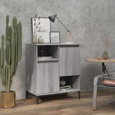 Dressoir 60x35x70 cm bewerkt hout grijs sonoma eikenkleurig