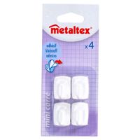 Metaltex Vierkante Plakhaken 4 Stuks Wit