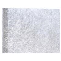 Santex Tafelloper op rol - polyester - metallic zilver - 30 x 500 cm - Feesttafelkleden - thumbnail