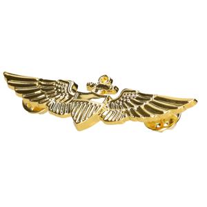 Piloten/Vliegeniers verkleed broche - goud - metaal - 7 cm - Carnaval accessoires   -