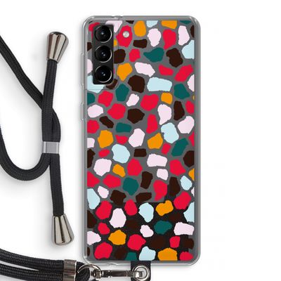 Colored Giraffe: Samsung Galaxy S21 Plus Transparant Hoesje met koord