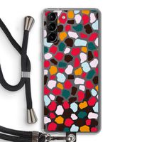 Colored Giraffe: Samsung Galaxy S21 Plus Transparant Hoesje met koord