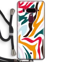 Colored Zebra: HTC U12+ Transparant Hoesje met koord