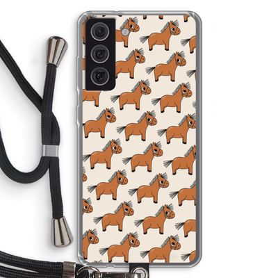 Pony: Samsung Galaxy S21 FE Transparant Hoesje met koord