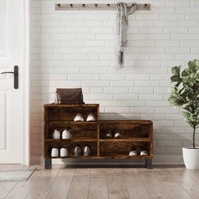 VidaXL Schoenenkast 102x36x60 cm bewerkt hout gerookt eikenkleurig