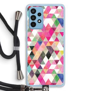 Gekleurde driehoekjes: Samsung Galaxy A52 Transparant Hoesje met koord