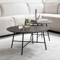 DTP Home Salontafel 'Delta' Betonlook, Set van 2 stuks, kleur Bruin/Zwart