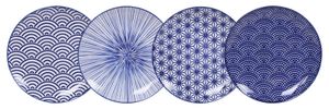 Tokyo Design Studio - Nippon Blue - Dinerborden Set van 4 - 25.7 x 3cm