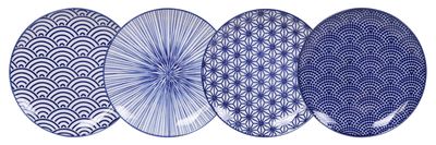 Dinerborden Set van 4 - Nippon Blue - Tokyo Design Studio - 25.7 x 3 cm