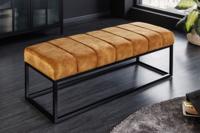 Moderne bank PETIT BEAUTÉ 110cm mosterdgeel fluweel zwart metalen frame - 44617