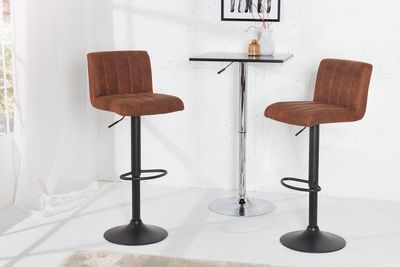 Draaibare retro barkruk PORTLAND vintage bruine barkruk - 38456