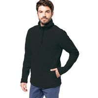 Fleece trui - zwart - warme sweater - voor heren - polyester - thumbnail