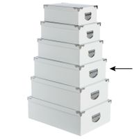 5Five Opbergdoos/box - wit - L40 x B26.5 x H14 cm - Stevig karton - Whitebox   - - thumbnail