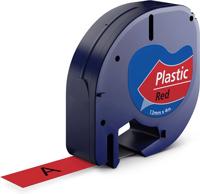 Huismerk Label Tape voor Dymo 91203 | 12 mm x 4 m | S0721630 - Zwart op Rood - 1 stuk