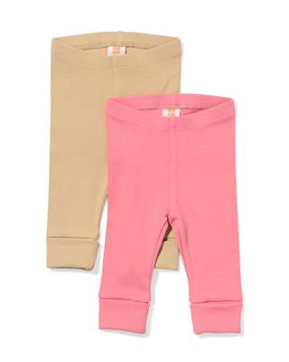 HEMA Baby Meegroeileggings Rib - 2 Stuks Roze (roze)