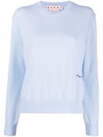 Marni pull en cachemire à logo brodé - Bleu