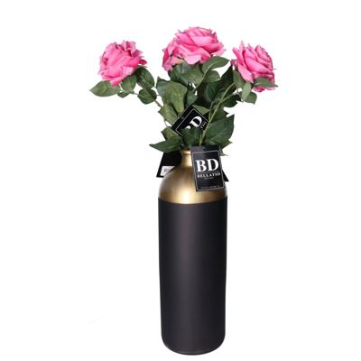 Kunstbloem Roos Dijon - 5x - 64 cm - roze - zijde kunstbloemen - Boeket - stelen - rozen Kunstbloem Roos Dijon - 5x - 64 cm - roze - zijde kunstbloemen - Boeket - stelen - rozen