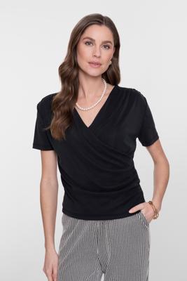 Geisha T-shirt Crossed 62031-60 T-shirt Korte Mouw 999 Black