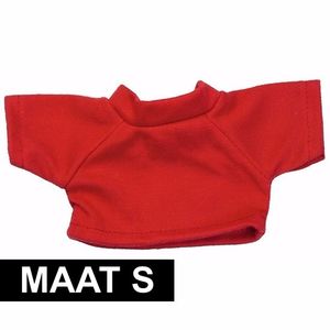 Knuffel kleertjes rood shirt S voor Clothies knuffel 10 x 8 cm