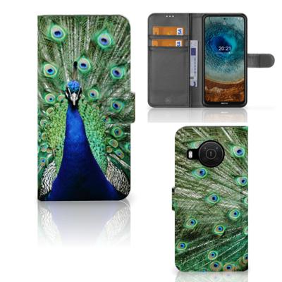 Nokia X10 | Nokia X20 | Telefoonhoesje | Met pasjeshouder | Pauw