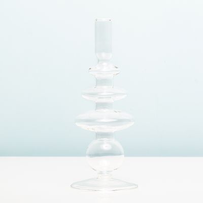 Glaskunst Ringen Kandelaar - Groot/transparant