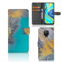 Xiaomi Redmi Note 9 Pro | Note 9S Bookcase Marble Blue Gold - thumbnail