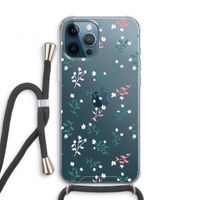 Small white flowers: iPhone 12 Pro Transparant Hoesje met koord