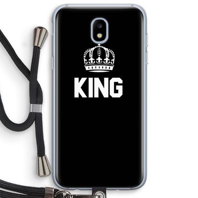 King zwart: Samsung Galaxy J5 (2017) Transparant Hoesje met koord