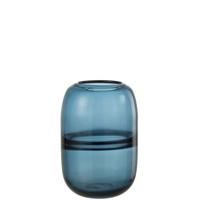 J-Line vaas Dyba - glas - blauw - small