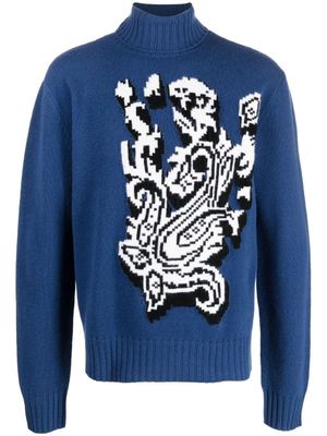 ETRO pull en maille à motif cachemire - Bleu