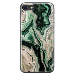 iPhone SE 2020 siliconen hoesje - Green waves