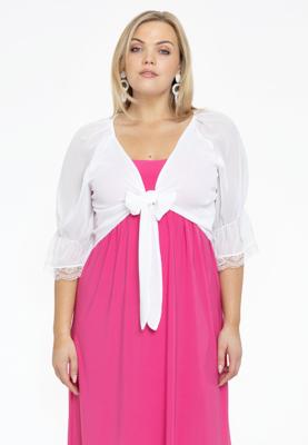 Yoek Bolero met kant | Wit | Maat 46/48