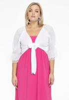Yoek Bolero met kant | Wit | Maat 54/56