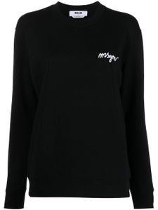 MSGM sweat à logo brodé - Noir