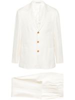 Brunello Cucinelli costume à veste à simple boutonnage - Blanc